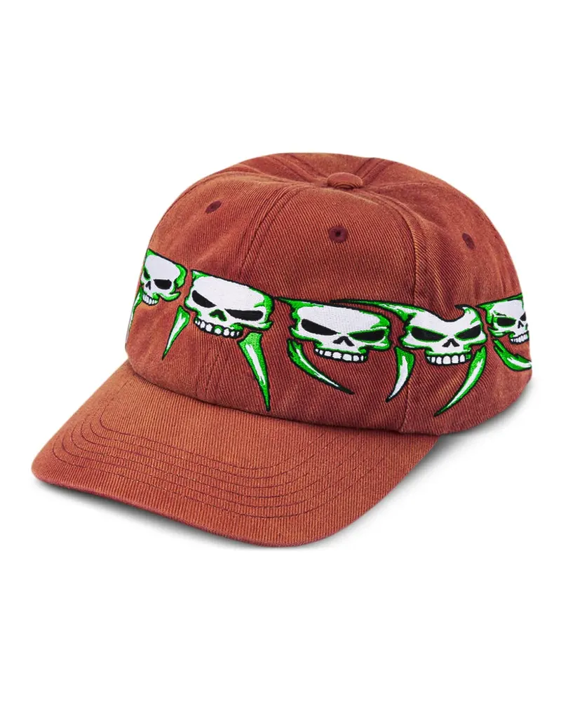 Supreme Being Skulls Spellout Baseballkappe mit 6 Einsätzen - Braun Braun