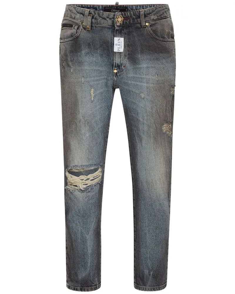 Philipp Plein Halbhohe Detroit Straight-Leg-Jeans - Grau Grau