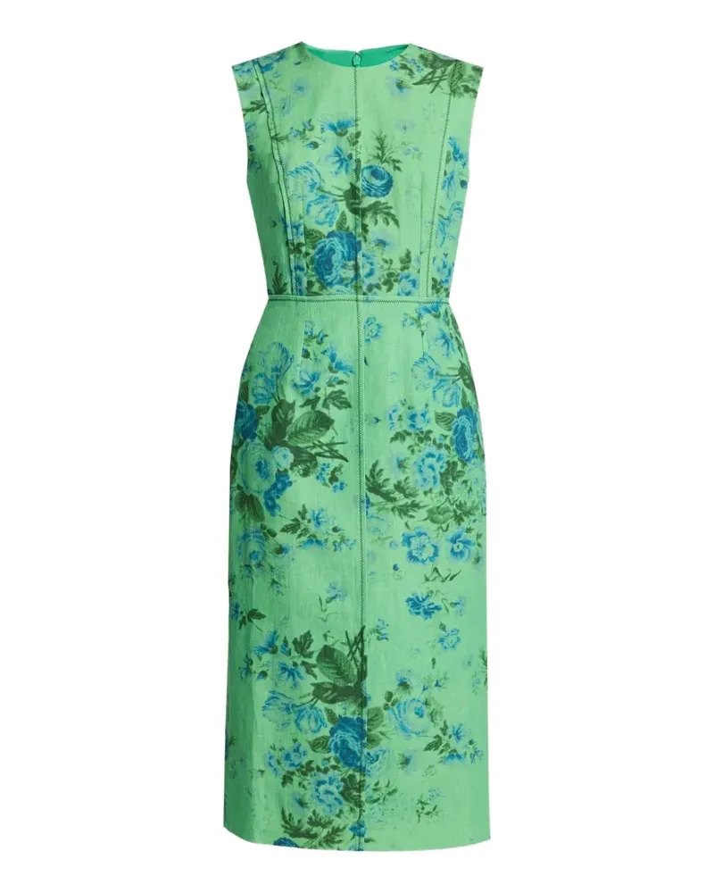 Erdem floral-print sleeveless midi dress - Grün Grün