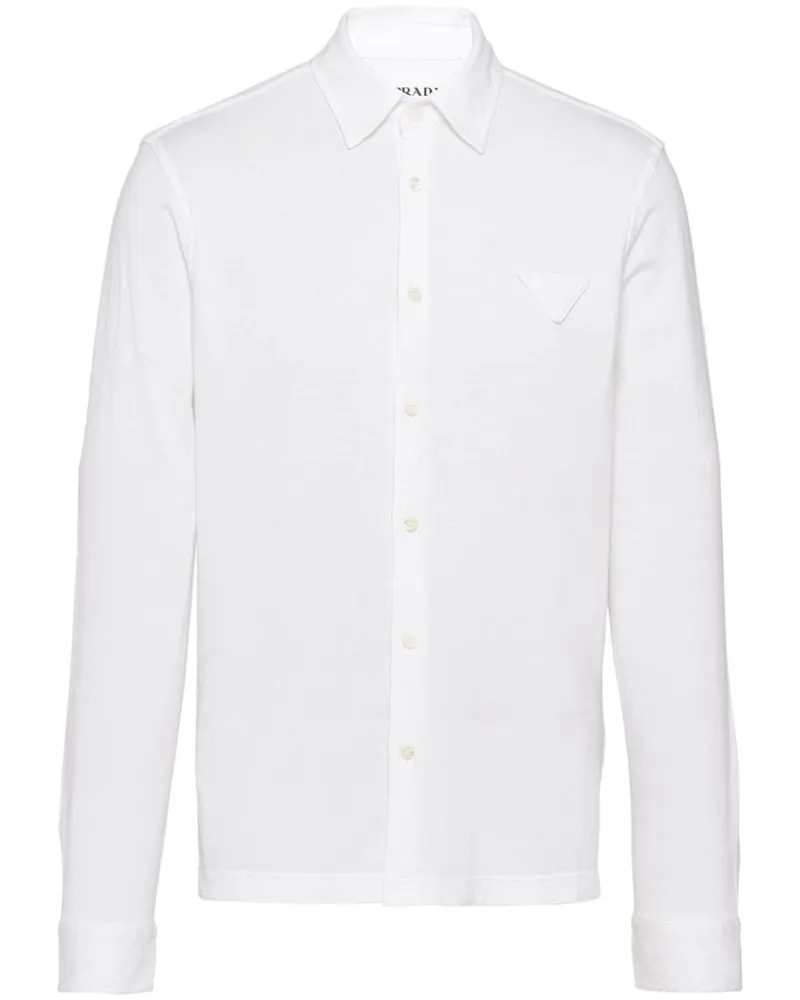 Prada Hemd mit Triangel-Logo - Weiß Weiß