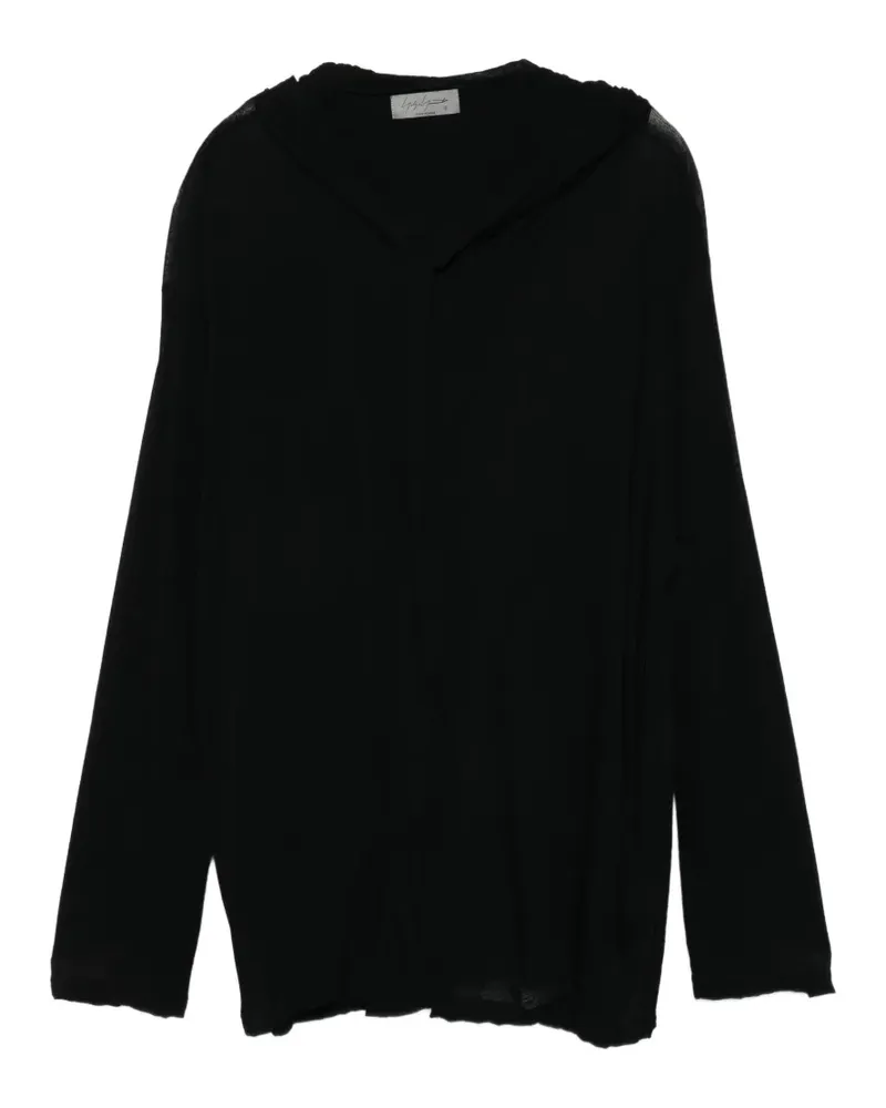Yohji Yamamoto draped-detail jumper - Schwarz Schwarz