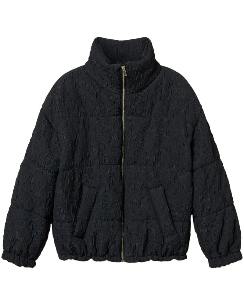 Twin-Set Daunenjacke mit Logo-Prägung - Schwarz Schwarz