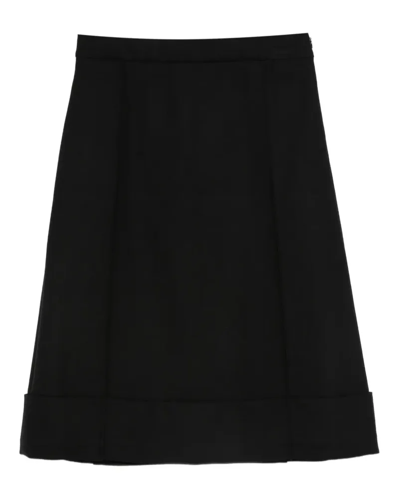 Semicouture turn-up midi skirt - Schwarz Schwarz