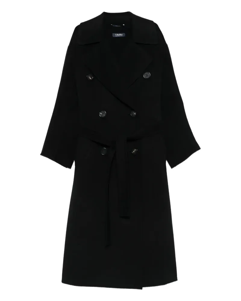 Max Mara Doppelreihiger Mantel mit Gürtel - Schwarz Schwarz