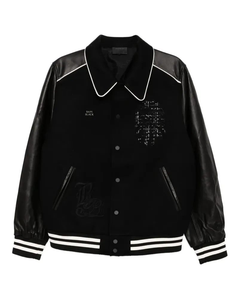 BAPE Collegejacke mit Logo - Schwarz Schwarz