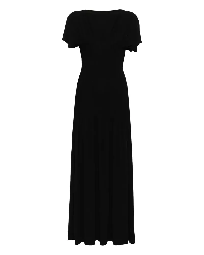 Totême Plissiertes Maxikleid - Schwarz Schwarz