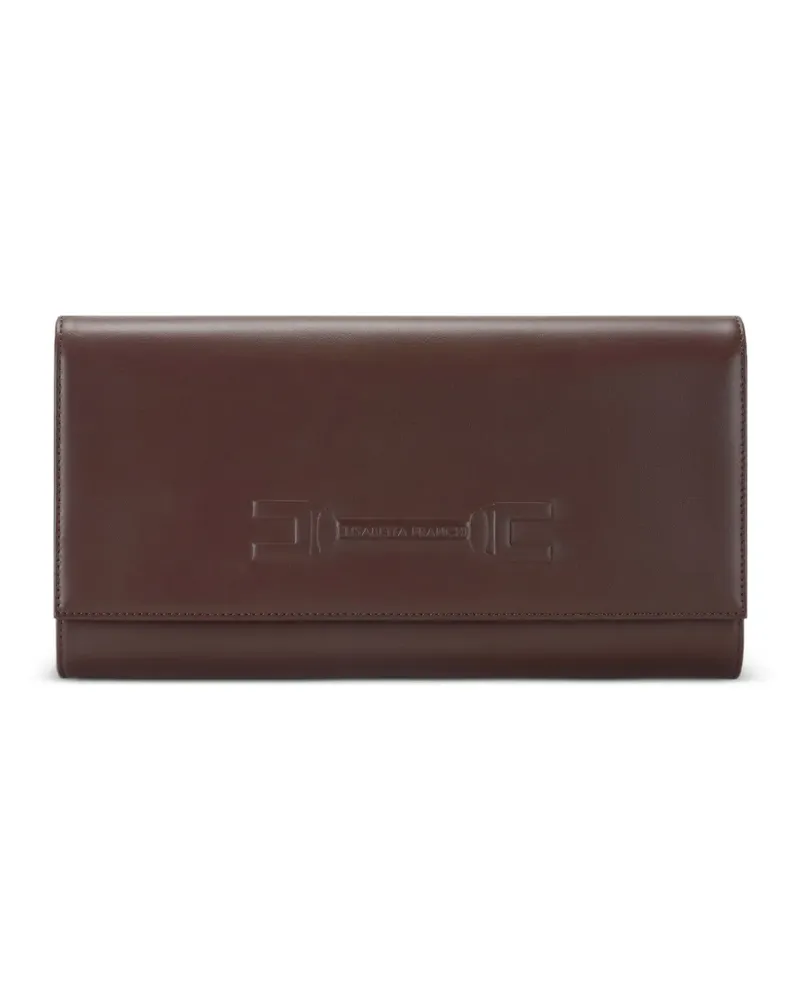 Elisabetta Franchi leather clutch bag - Braun Braun