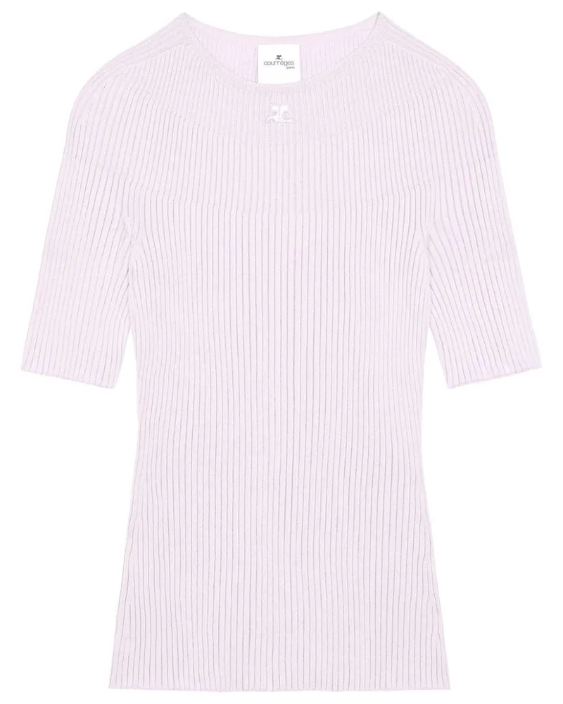 Courrèges Gerippter Solar Pullover - Rosa Rosa