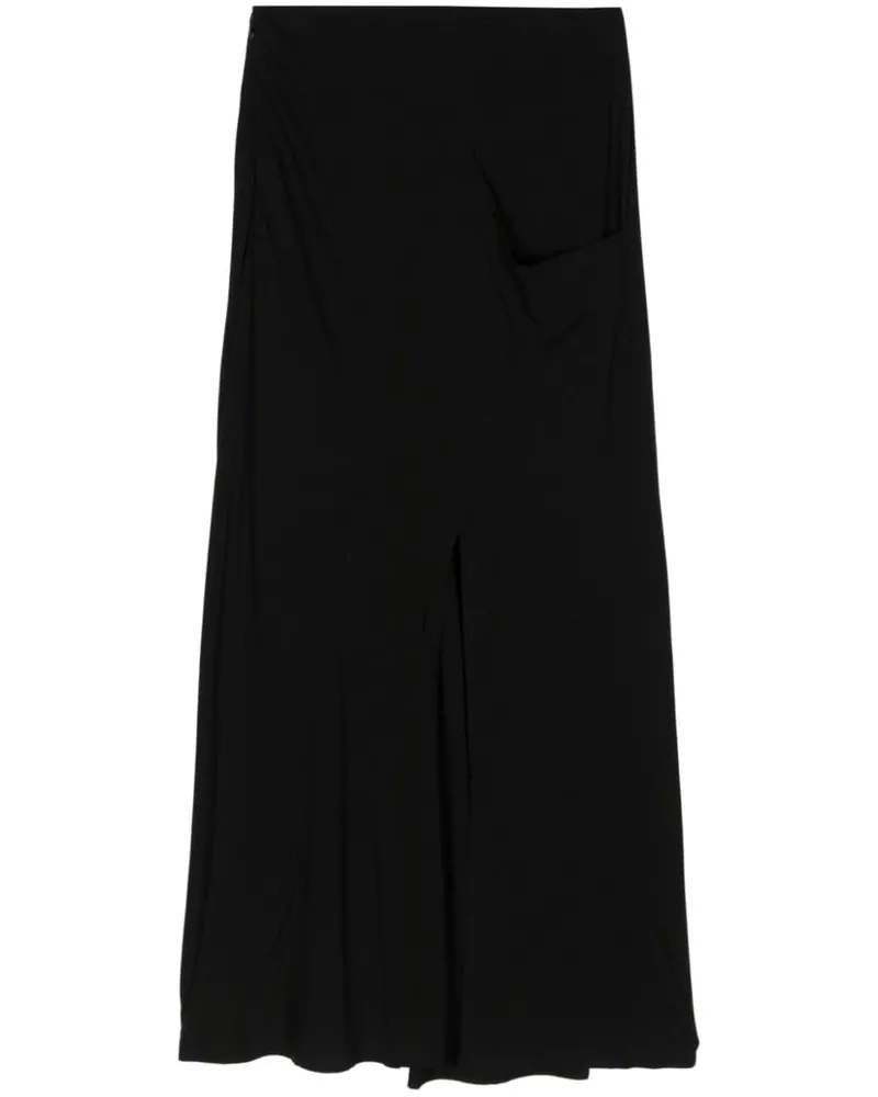 Yohji Yamamoto A-line midi skirt - Schwarz Schwarz