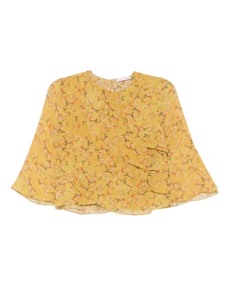 Kristina Ti floral-print ruffled blouse - Gelb Gelb