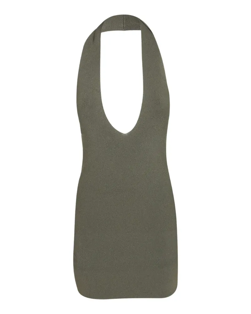 Federica Tosi halterneck ribbed-knit mini dress - Grün Grün