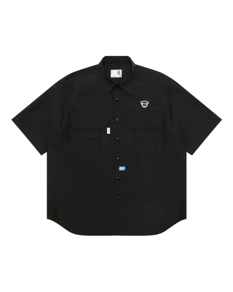 BAPE logo patch shirt - Schwarz Schwarz