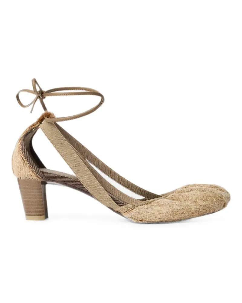Christophe Lemaire Pedille Ballerinas aus natürlichem Ponyleder 55mm - Nude Nude