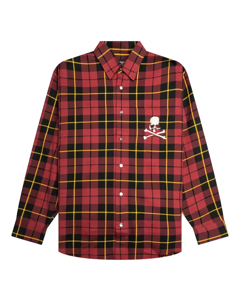 Mastermind World Hemd mit Totenkopf-Stickerei - Rot Rot