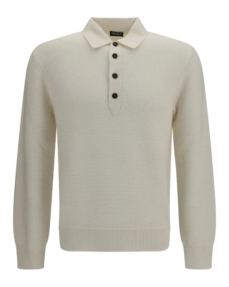 Ermenegildo Zegna Poloshirt mit Waffelstrick-Muster - Nude Nude