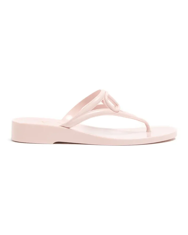 Valentino Garavani VLogoSignature rubber flip-flop sandals - Rosa Rosa