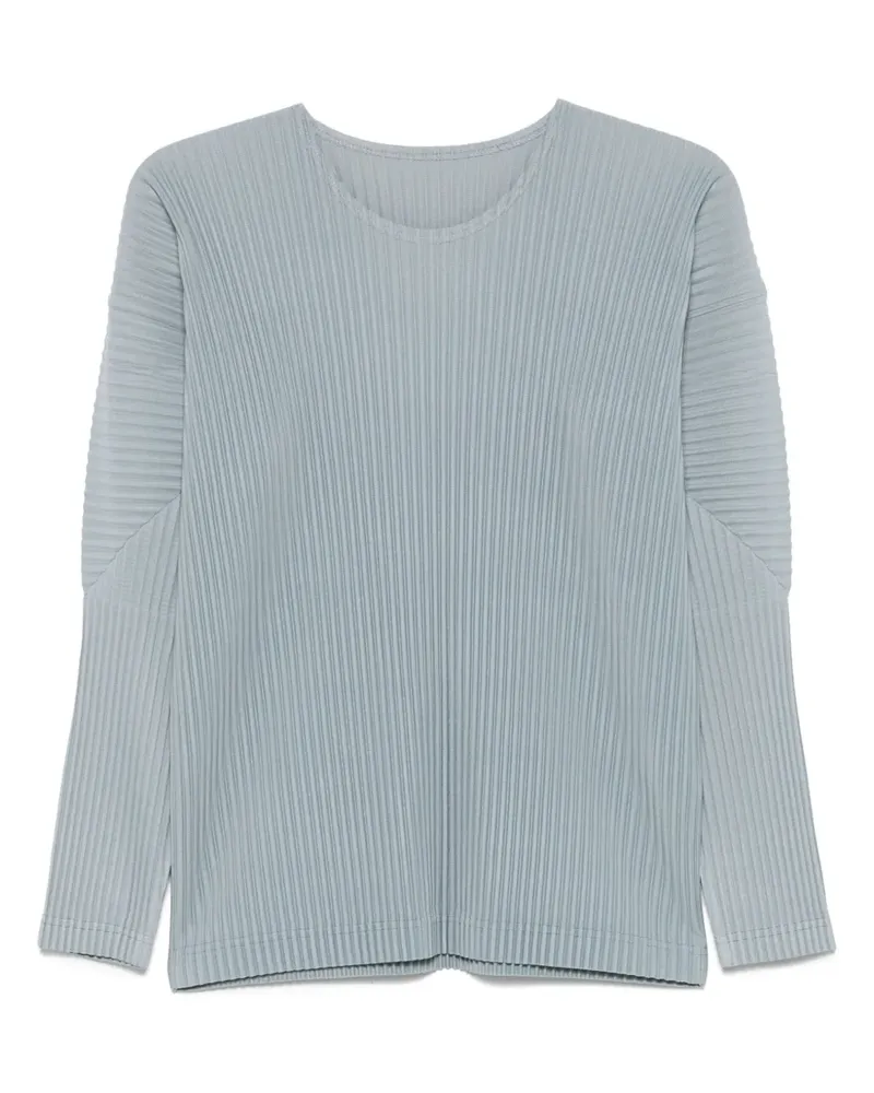 Issey Miyake Plissiertes T-Shirt - Blau Blau