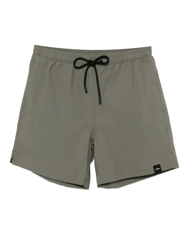 ASPESI drawstring-waist logo-patch swim shorts - Grün Grün