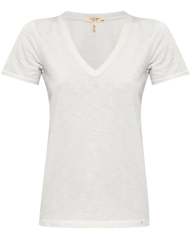 Rag & Bone The Slub T-Shirt mit V-Ausschnitt Nude