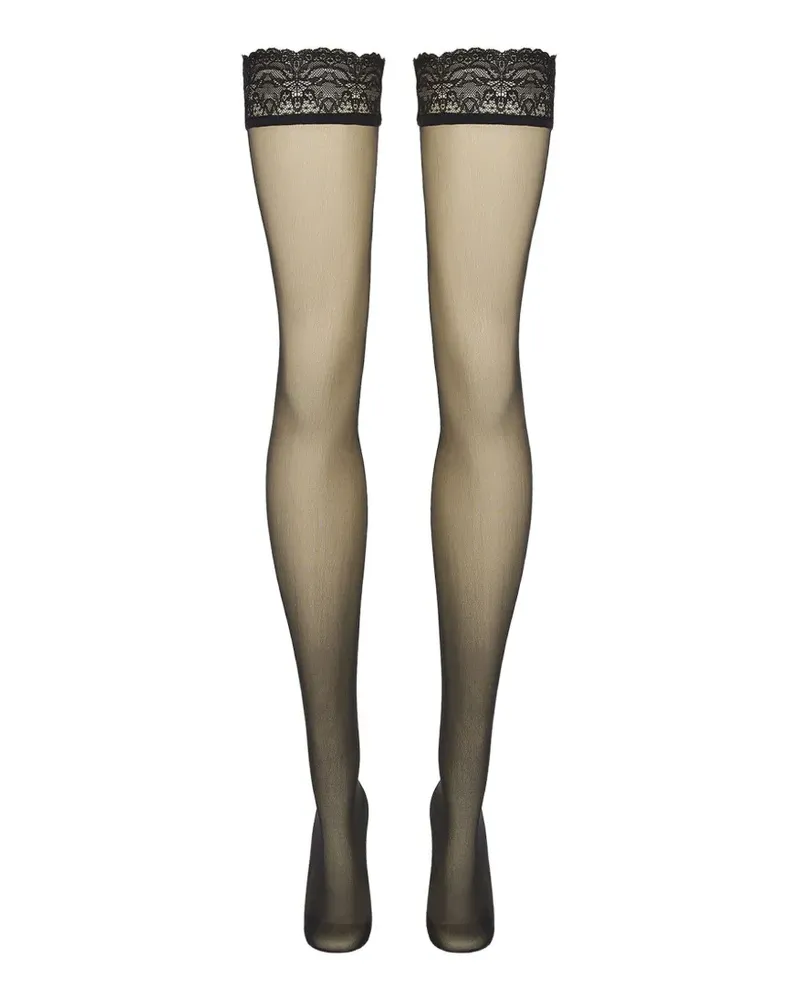 Wolford 10 Stay-Up-Strümpfe - Schwarz Schwarz