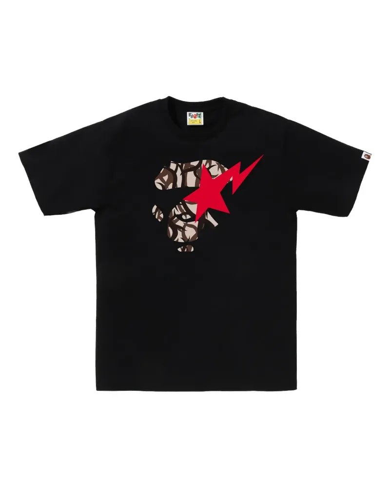 BAPE Camo Face Star T-Shirt - Schwarz Schwarz