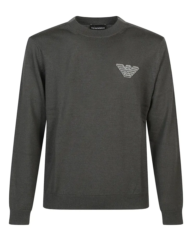 Emporio Armani Pullover mit Logo-Stickerei - Grün Grün