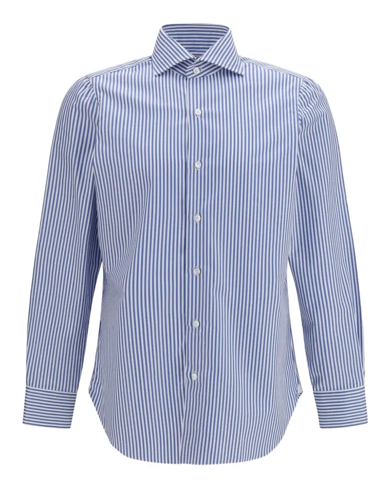 Finamore 1925 striped long-sleeve shirt - Blau Blau