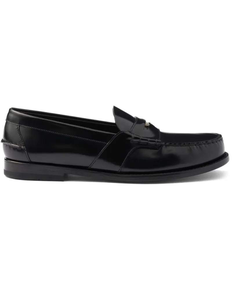 Prada Loafer aus gebürstetem Leder - Schwarz Schwarz