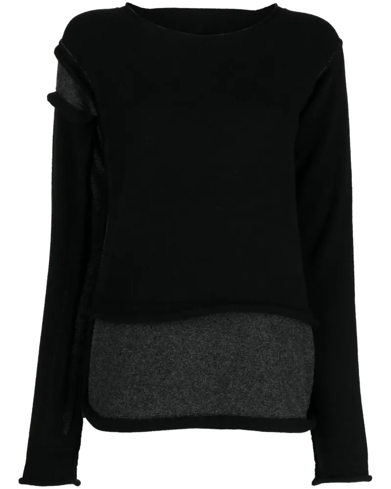 Yohji Yamamoto Gestricktes Oberteil - Schwarz Schwarz