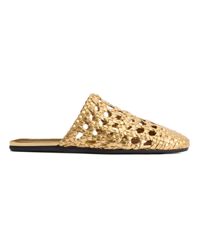 Giuseppe Zanotti Gewebter Cage Slipper - Gold Gold