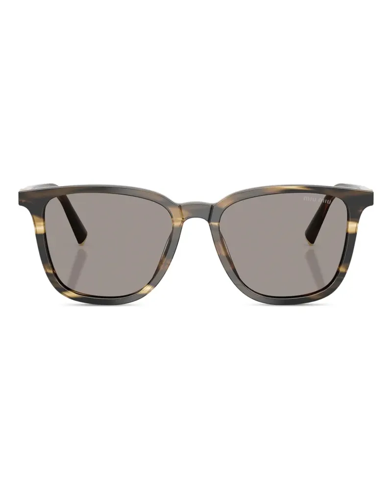 Miu Miu Eckige Sonnenbrille mit Streifen - Braun Braun