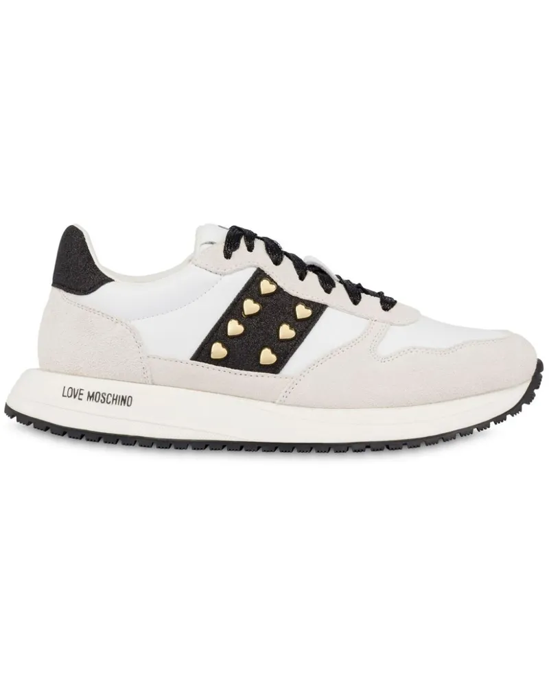 Moschino Heart Sneakers mit Nieten - Weiß Weiß