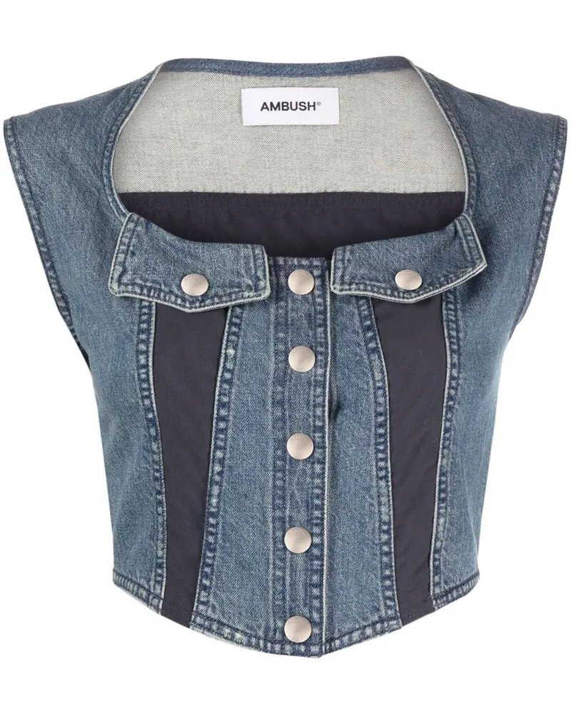 AMBUSH Jeansweste mit Bustier - Blau Blau