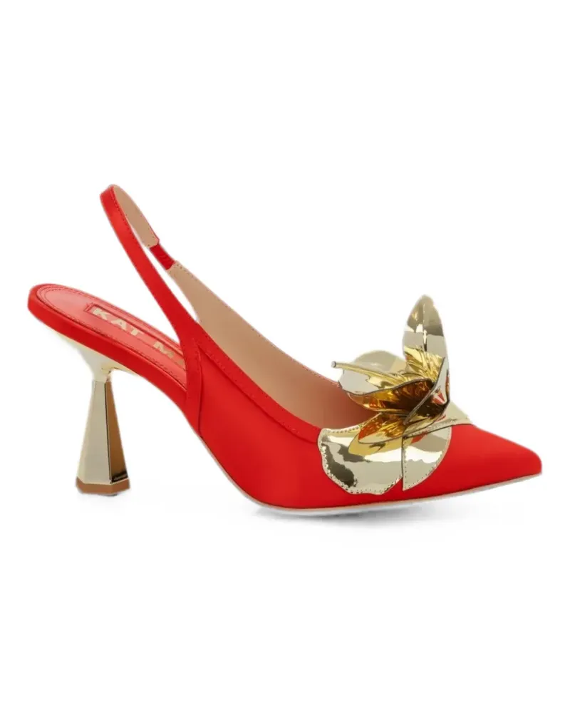 Kat Maconie Tamannaah floral-detail slingback pumps - Rot Rot
