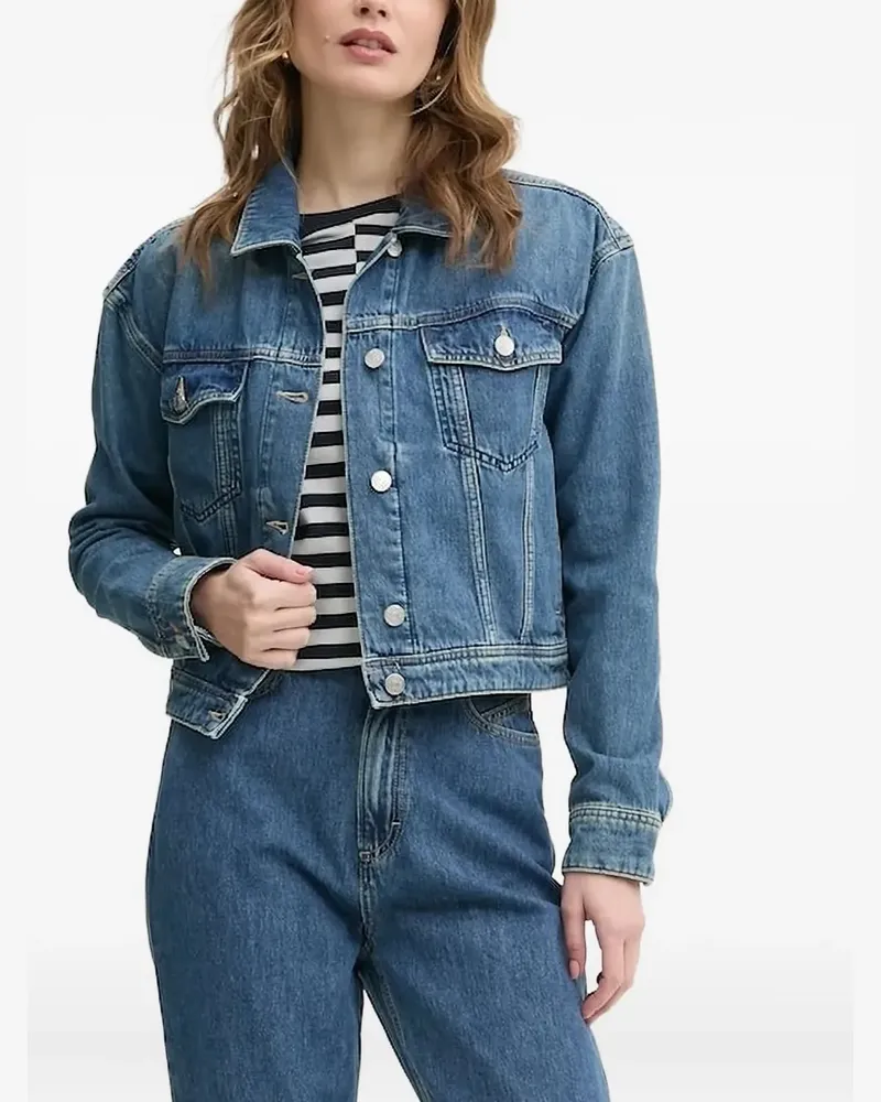 HUGO BOSS Jeansjacke mit Knopfverschluss - Blau Blau