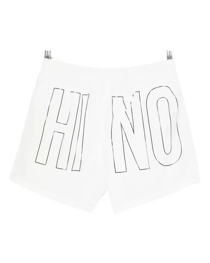 Moschino logo-print drawstring swim shorts - Weiß Weiß