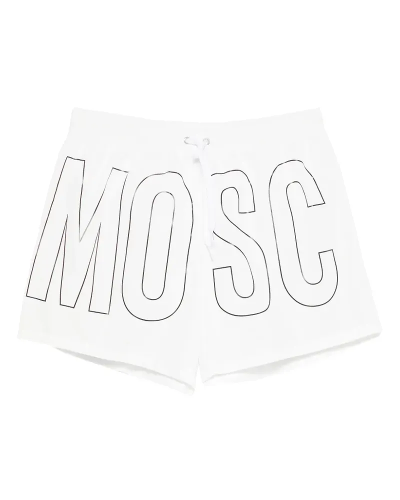Moschino logo-print drawstring swim shorts - Weiß Weiß