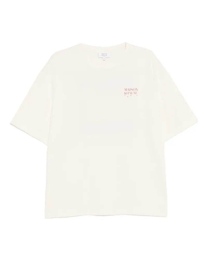 Kitsuné T-Shirt mit Logo-Print - Nude Nude