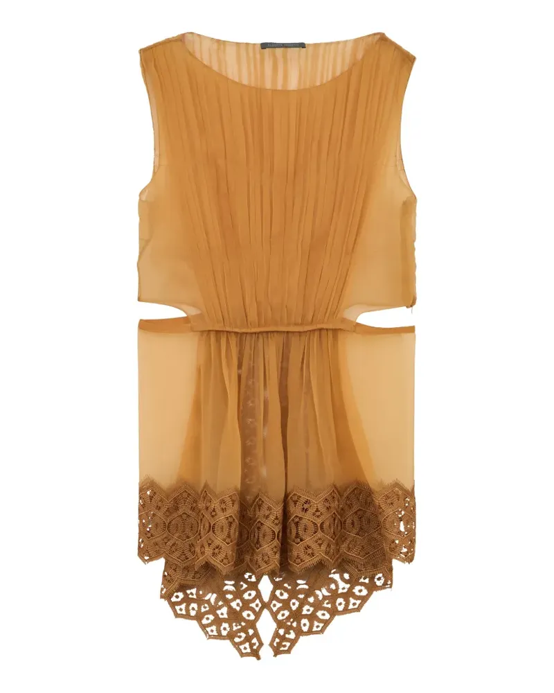 Alberta Ferretti Bluse mit Spitzensaum - Nude Nude