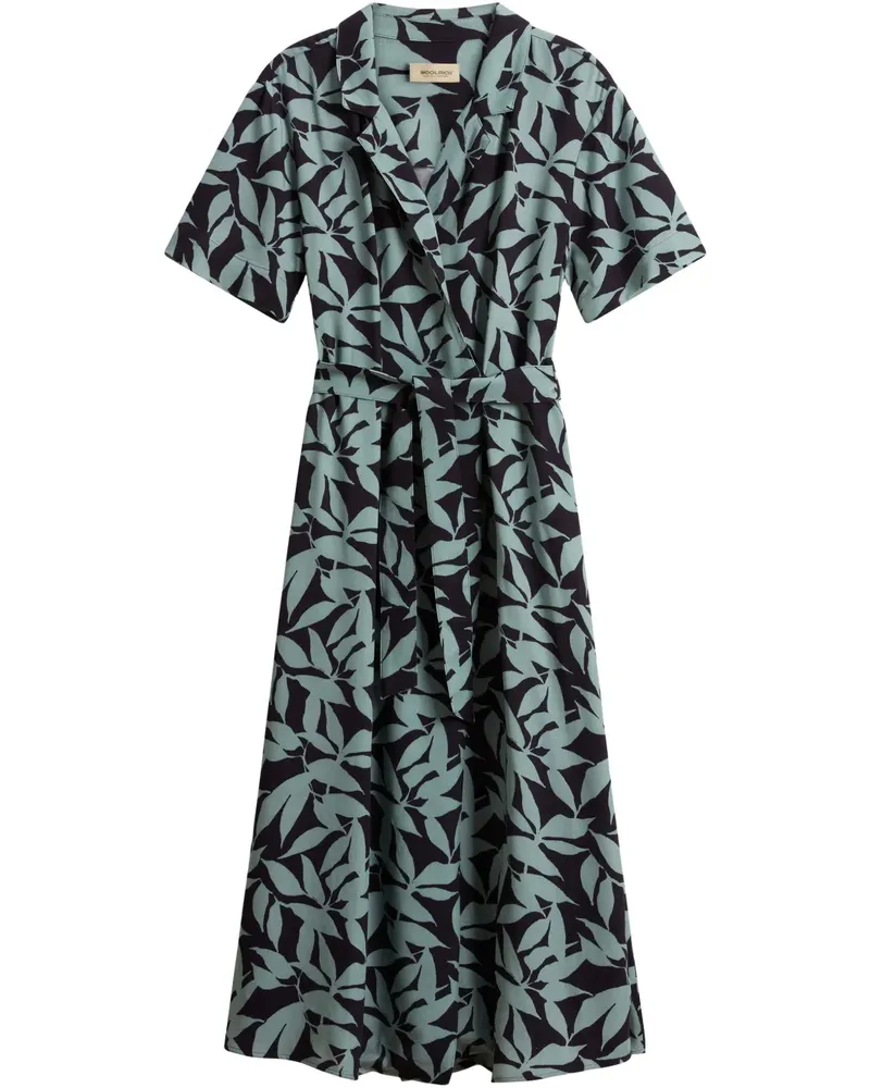 Woolrich Midikleid mit Print - Blau Blau