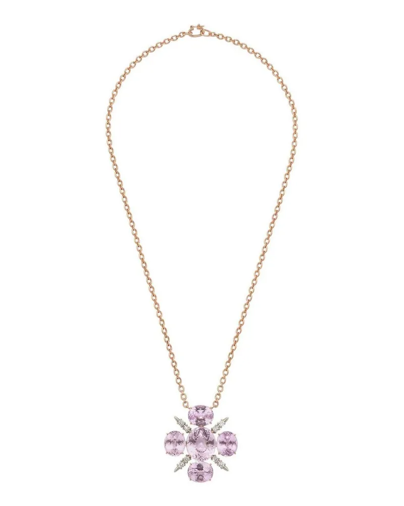 Irene Neuwirth 18kt Gemmy Gem Rotgoldhalskette mit Kunzit und Diamanten - Violett Violett