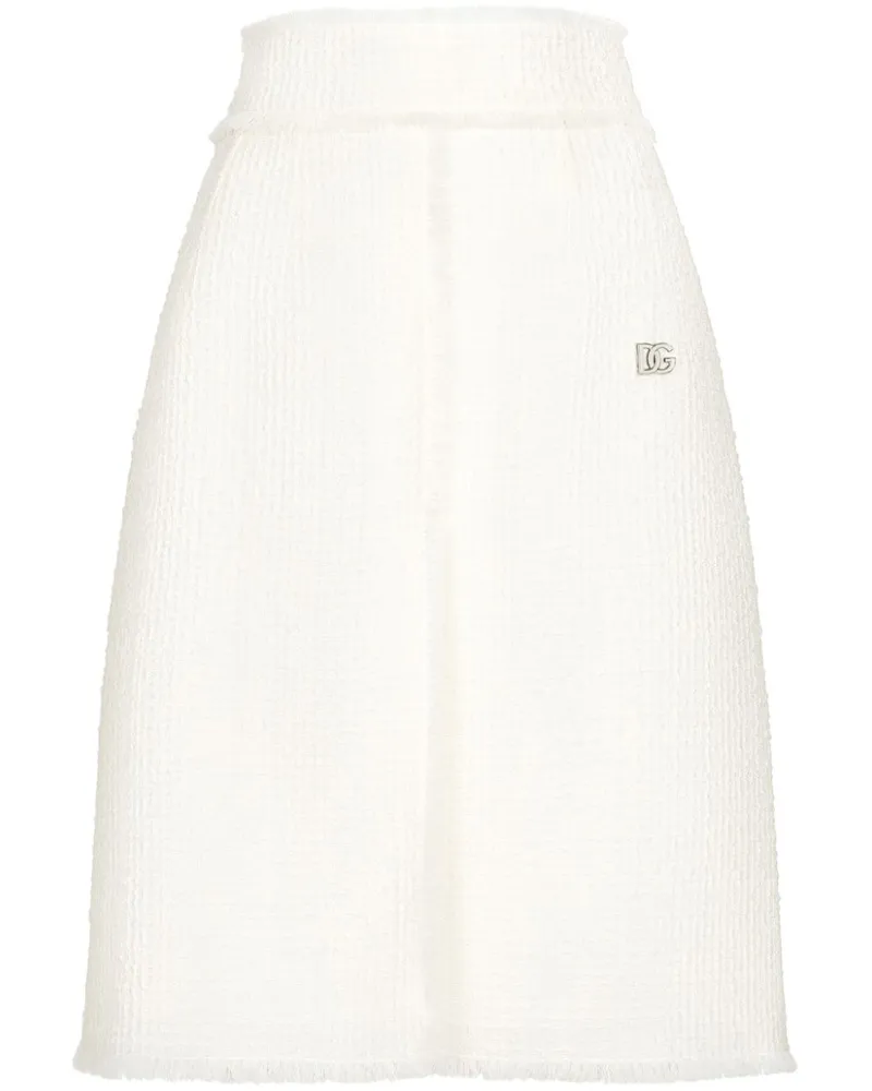 Dolce & Gabbana Tweed-Rock mit hohem Bund - Weiß Weiß