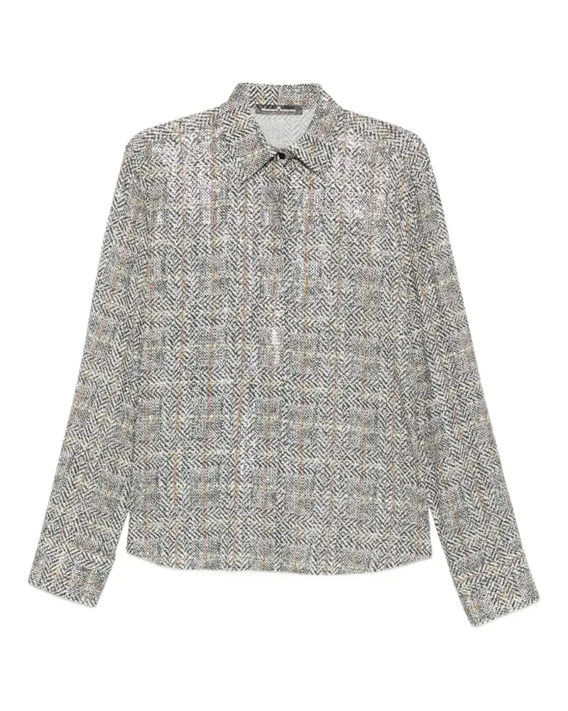 Ermanno Scervino sequin-embellished herringbone shirt - Schwarz Schwarz