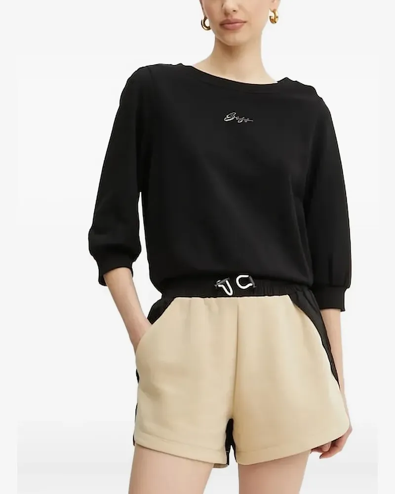 HUGO BOSS Top mit Logo-Verzierung - Schwarz Schwarz