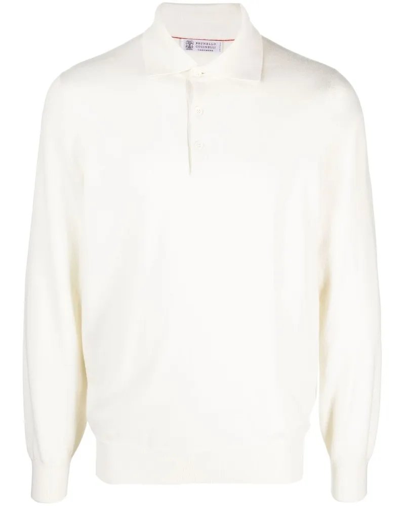 Brunello Cucinelli Poloshirt aus Kaschmir - Weiß Weiß