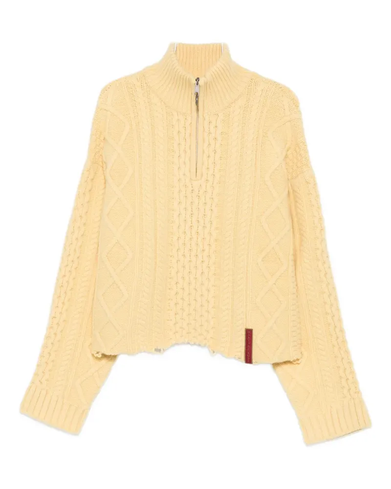 Martine Rose cable-knit half-zip sweater - Gelb Gelb
