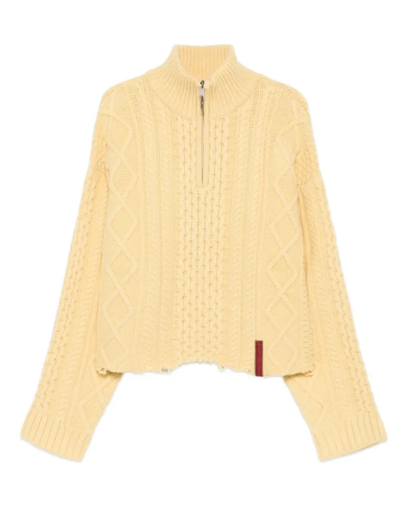 Martine Rose Pullover mit Zopfmuster - Gelb Gelb