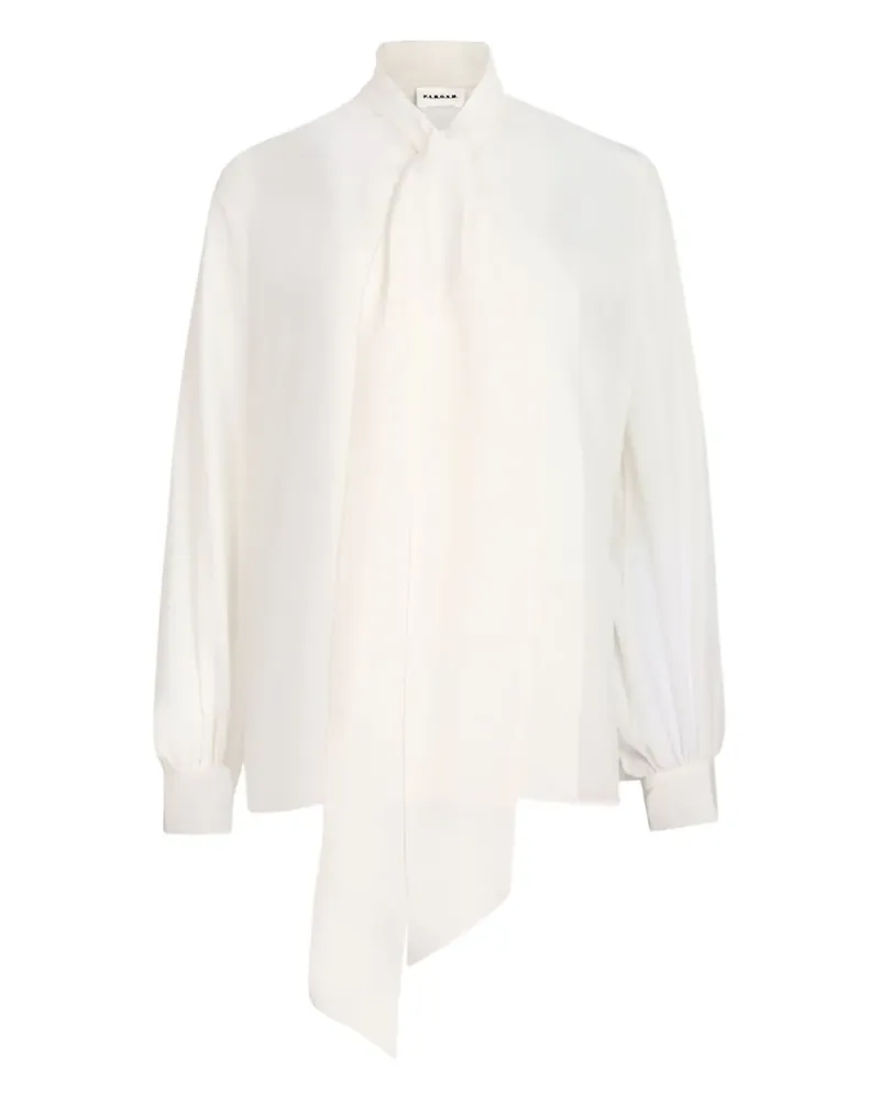 P.A.R.O.S.H. P.A.R.O H. Seidenbluse mit Schleifendetail - Weiß Weiß