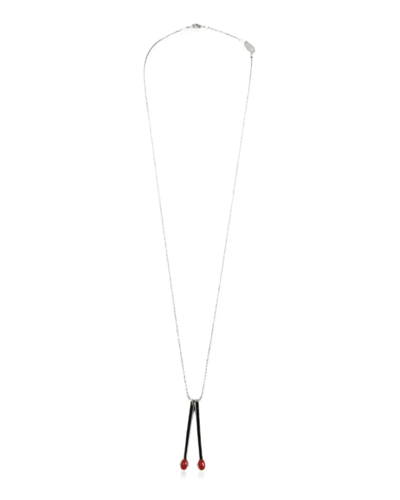 Dsquared2 matchstick-pendant ball-chain necklace - Silber Silber