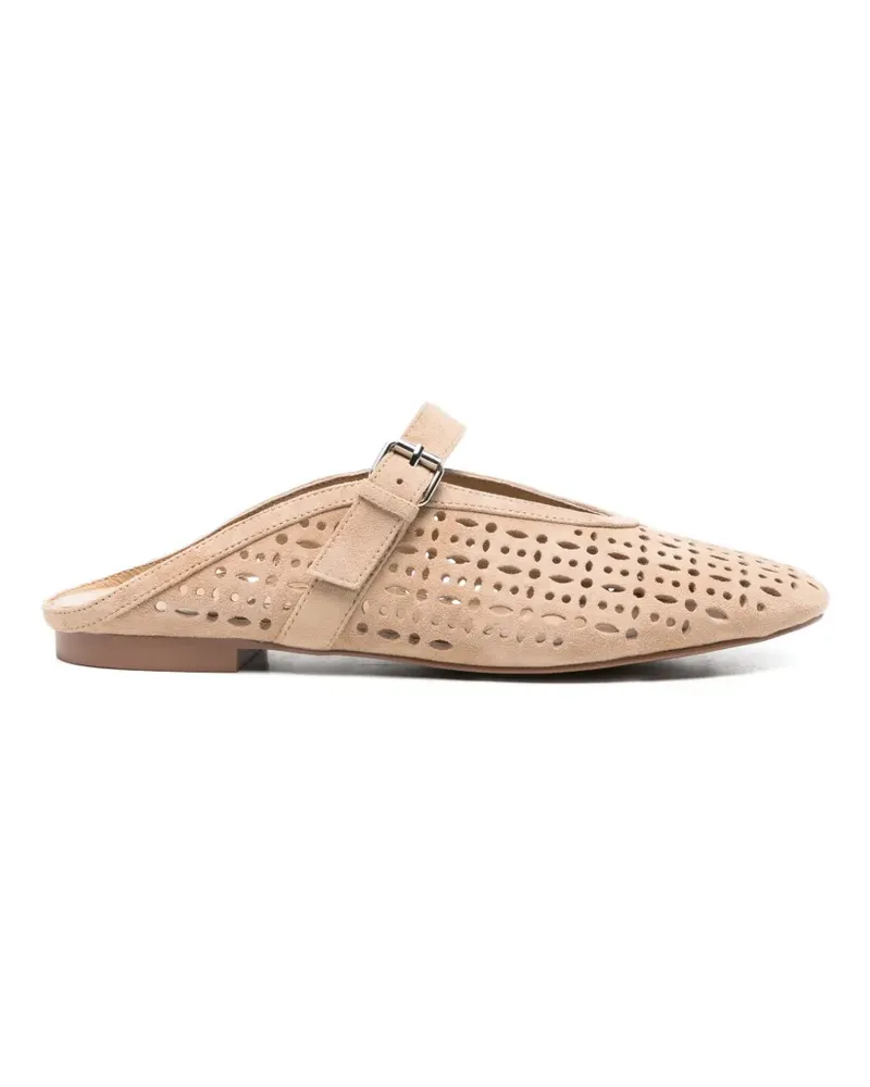 Bibi Lou Maia cutout flat mules - Nude Nude